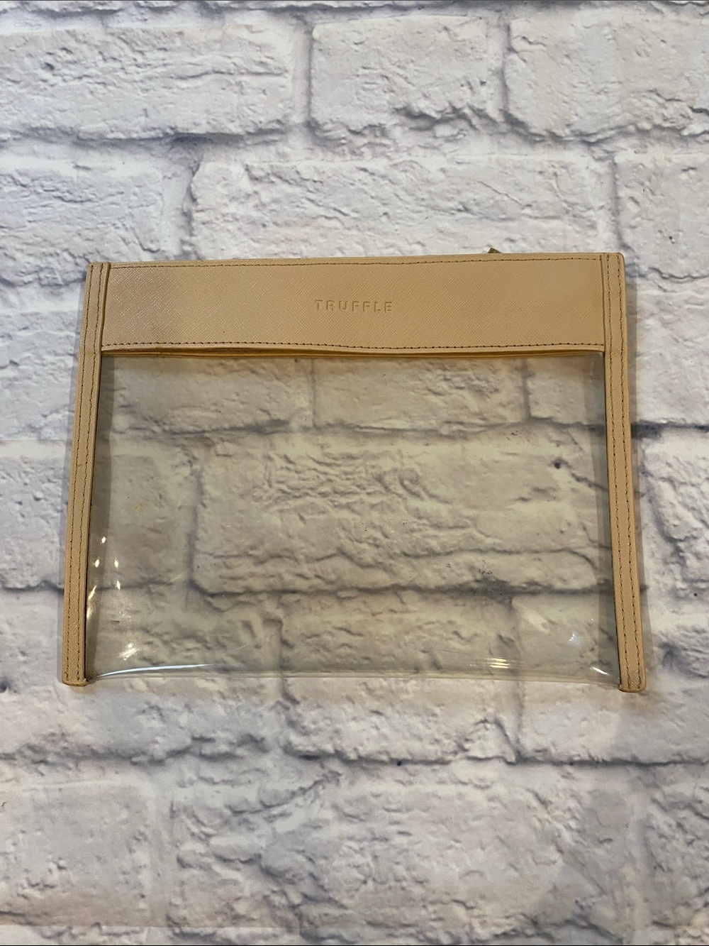 Truffle Small Clear Travel Pouch in Beige